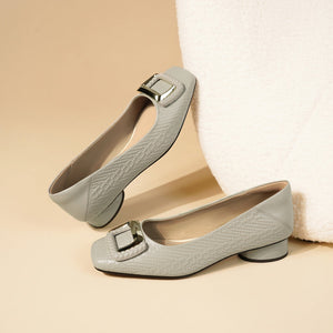 Square Toe Low Block Heels All-Day Comfort – Arden - Bellux