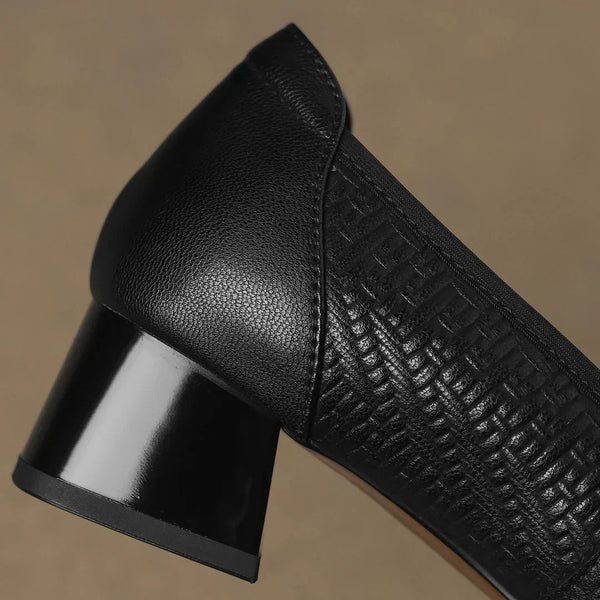 Square Toe Low Block Heels All-Day Comfort – Arden - Bellux