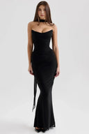 Strapless Corset Dress Sculpting Sheer Mesh – Freya - Bellux