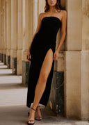 Strapless Maxi Dress High-Slit Supportive Bodice – Juno - L - Bellux