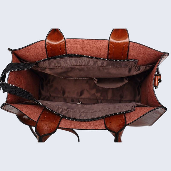 Structured Top-Handle Tote Vegan Leather – Lydia - Bellux