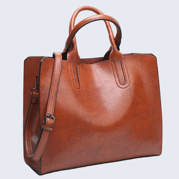 Structured Top-Handle Tote Vegan Leather – Lydia - Bellux