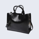 Structured Top-Handle Tote Vegan Leather – Lydia - Black - Bellux