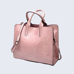 Structured Top-Handle Tote Vegan Leather – Lydia - Rosé - Bellux