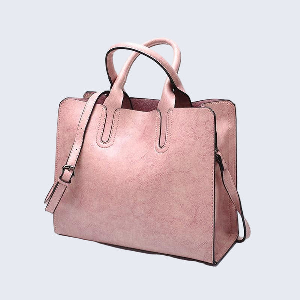 Structured Top-Handle Tote Vegan Leather – Lydia - Rosé - Bellux