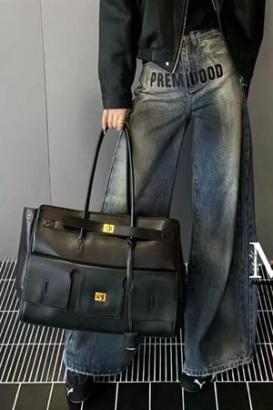 Structured Tote Spacious Vegan Leather – Octavia - Bellux