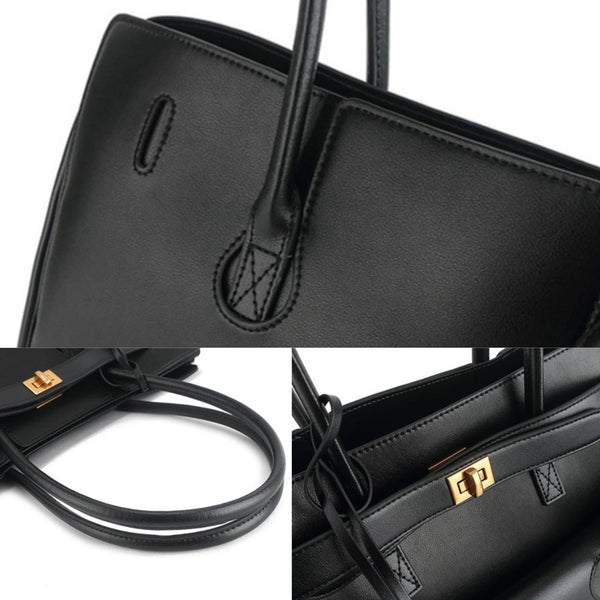 Structured Tote Spacious Vegan Leather – Octavia - Bellux