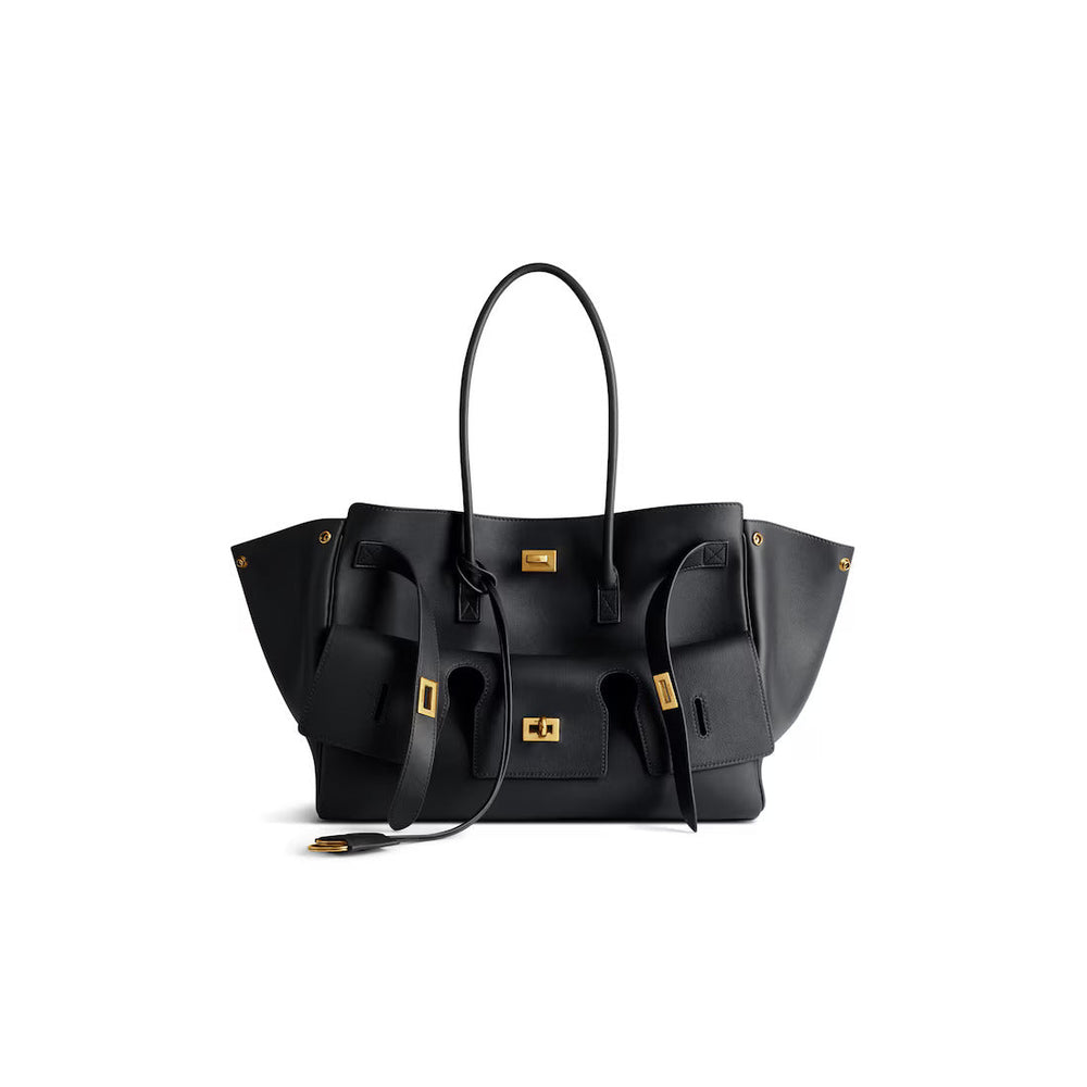 Structured Tote Spacious Vegan Leather – Octavia - Black - Bellux