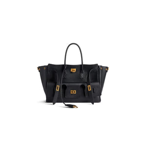 Structured Tote Spacious Vegan Leather – Octavia - Black - Bellux