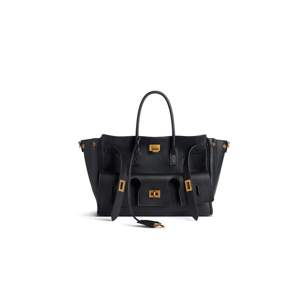 Structured Tote Spacious Vegan Leather – Octavia - Black - Bellux