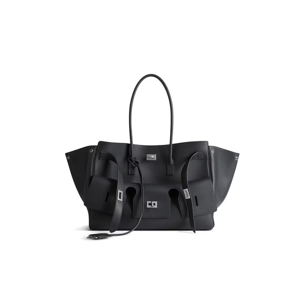 Structured Tote Spacious Vegan Leather – Octavia - Black - Bellux