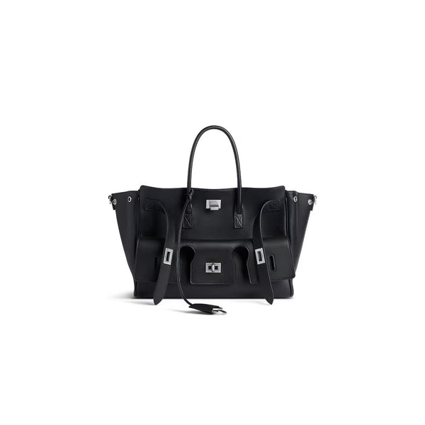 Structured Tote Spacious Vegan Leather – Octavia - Black - Bellux