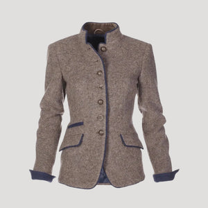 Tailored Tweed Blazer – Fitted Wool-Blend Coat - Bellux
