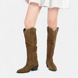 Thigh-High Comfort Cow Suede Boots – Fiona - Bellux
