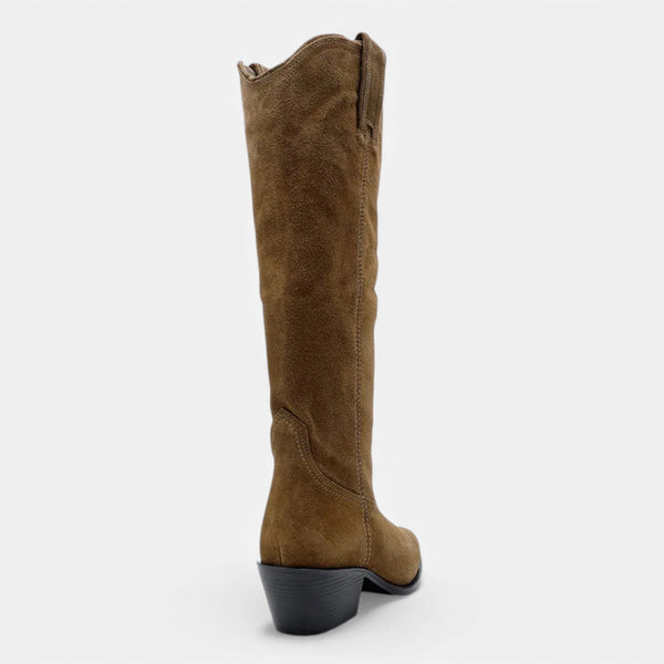 Thigh-High Comfort Cow Suede Boots – Fiona - Bellux