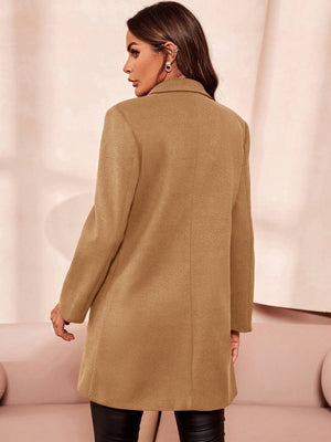 Thigh-Length Tailored Lined Overcoat Wool-Effect – Ianthe - Bellux