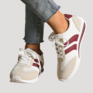 Trainers Cushioned Breathable Mesh – Tamsin - Wine Red - Bellux