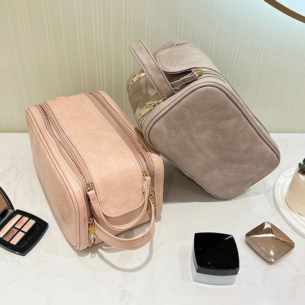 Travel Makeup Organiser Spacious With Brush Pockets – Cecily - Bellux