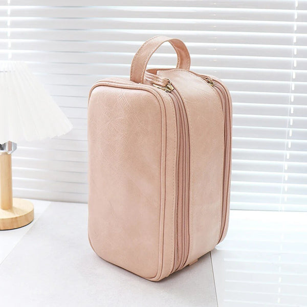 Travel Makeup Organiser Spacious With Brush Pockets – Cecily - Bellux