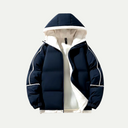 Unisex Puffer Parka Hooded Insulated – Sloane - Navy Blue - Bellux