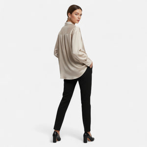 V-Neck Ruffle Blouse – Tailored Loose Fit Inez - Bellux