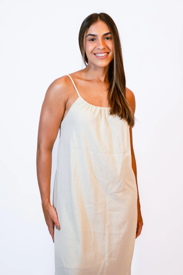 Vestido Decote Costas Linho Laís