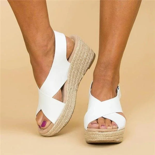 Wedge Espadrilles Orthopaedic Support – Maeve - White - Bellux