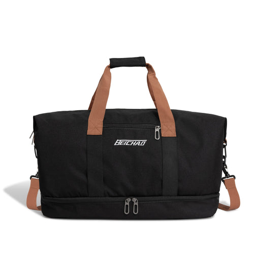 Weekender Duffle With Shoe & Laundry Compartment - Hartley - Black - Bellux