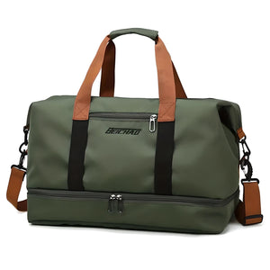 Weekender Duffle With Shoe & Laundry Compartment - Hartley - Green - Bellux