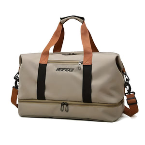Weekender Duffle With Shoe & Laundry Compartment - Hartley - Khaki - Bellux