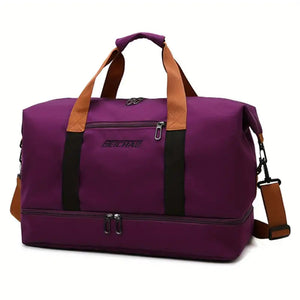 Weekender Duffle With Shoe & Laundry Compartment - Hartley - Purple - Bellux