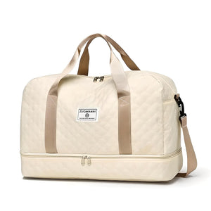 Weekender Holdall Shoe Pocket Water-Resistant – Meredith - Beige - Bellux