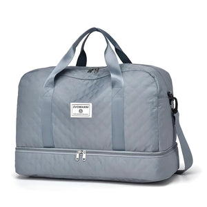 Weekender Holdall Shoe Pocket Water-Resistant – Meredith - Gray - Bellux