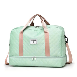Weekender Holdall Shoe Pocket Water-Resistant – Meredith - Green Pink - Bellux