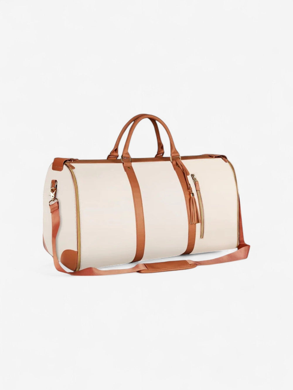 Weekender Holdall Structured with Tassel – Tamsin - Beige - Bellux