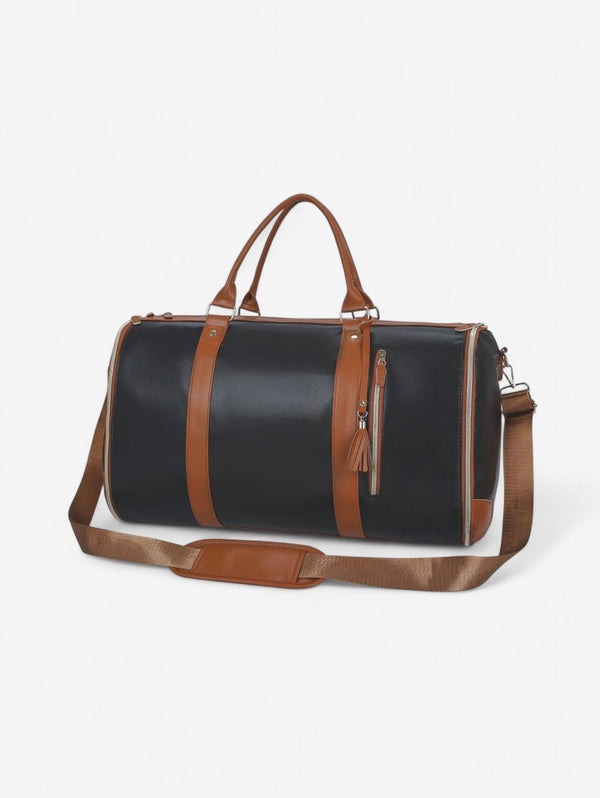 Weekender Holdall Structured with Tassel – Tamsin - Black - Bellux
