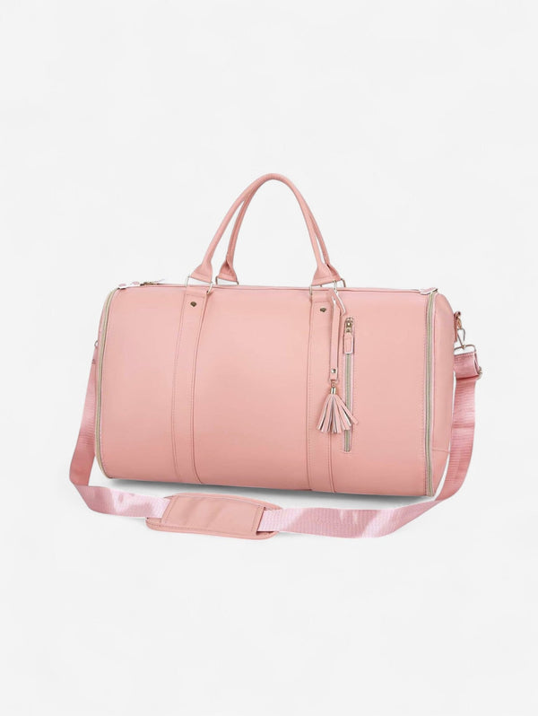 Weekender Holdall Structured with Tassel – Tamsin - Pink - Bellux